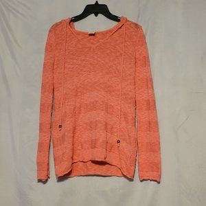 S 4-6 Salmon pink 100% cotton knitted textured pullover hoodie